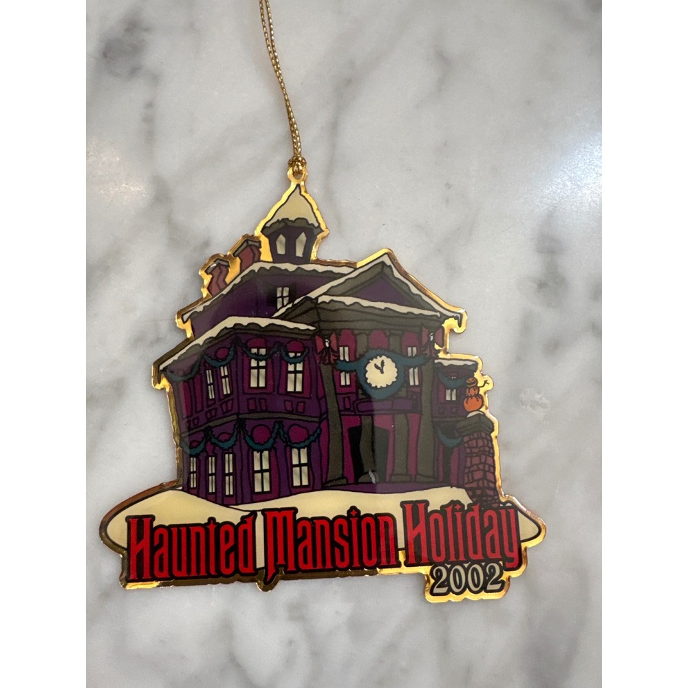 Disney Haunted Mansion Holiday 2002 Gold Tone Metal Ornament Walt Disney Travel